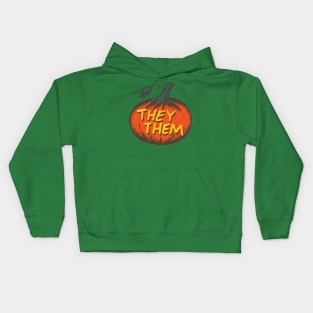 LGBTQIA+ They them Pronouns Jack-O-Lantern Pumpkin Kids Hoodie